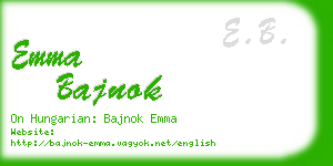 emma bajnok business card